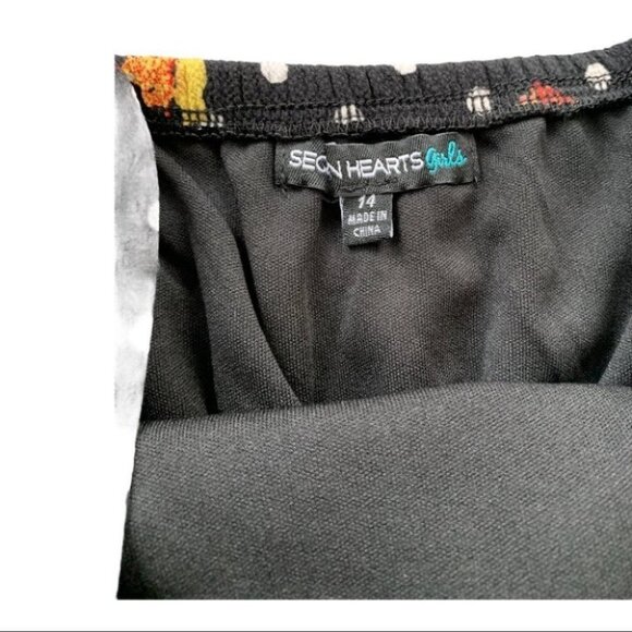 SEQUIN HEARTS Girl's Black Floral High Low Dress 14 - Picture 6 of 9